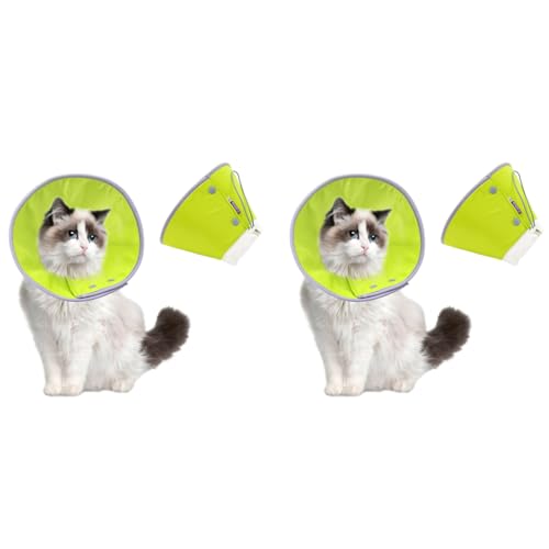 Qpets® Cat Cone Collar Adjustable Drawstring Polyester Cones After Surgery Pet Dog Recovery Comfy Protective Soft Head Neck for Cats 1.5-3Kg M 2PCS Qpets® Cat Cone Collar Adjustable Drawstring Polyester Cones After Surgery Pet Dog Recovery Comfy Protective Soft Head Neck for Cats 1.5-3Kg M 2PCS